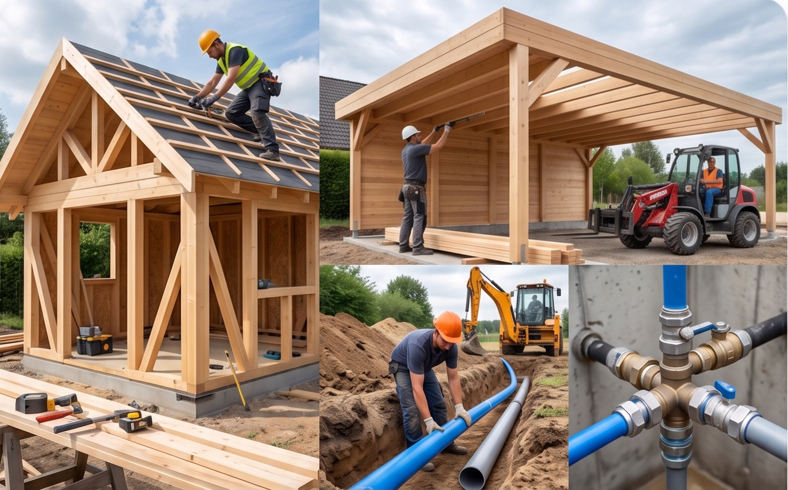 Montage und Installation – Gartenhaus, Carport, Rohrleitungen